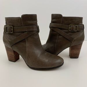 Cole Haan Brown Hinckley Bootie Ankle Boots Buckle